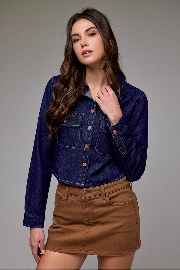 Rinse Wash Tapered Button-up Shirt